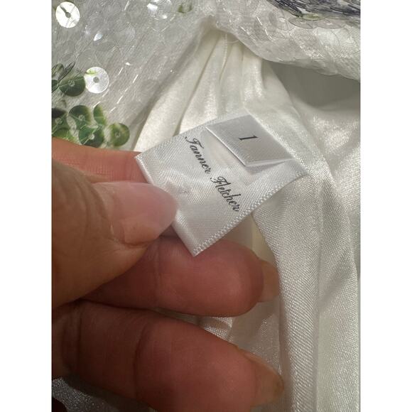 Tanner Fletcher Marilyn Floral Sequin Strapless Dress 1 / US 4-6 Evening Gown - Picture 9 of 14